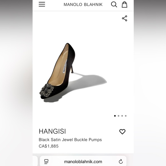Manolo Blahnik $1800 Hangsi Black Heels with Crystal Embellishments 38 - Picture 7 of 7